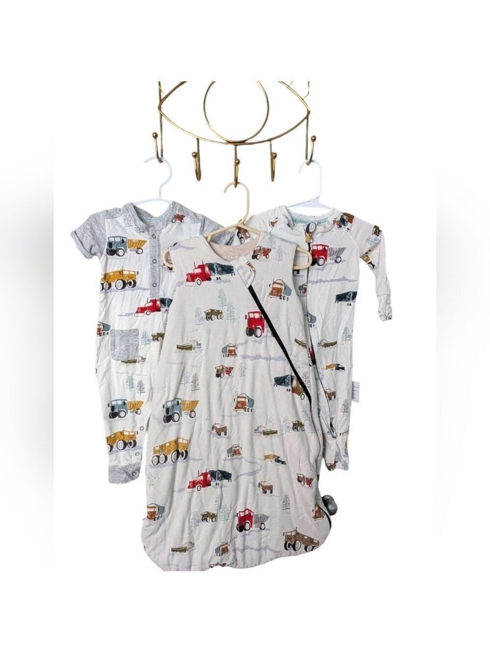 Loulou Lollipop Winter Trucks Bamboo Sleep Sack Sleeper Romper Set
